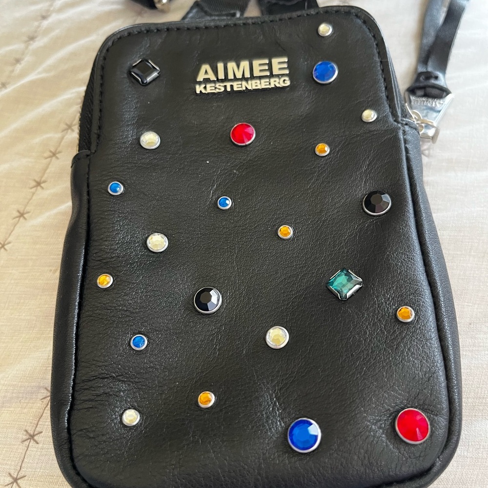 Aimee Kestenberg Black Crossbody Bag with Colorful Accents